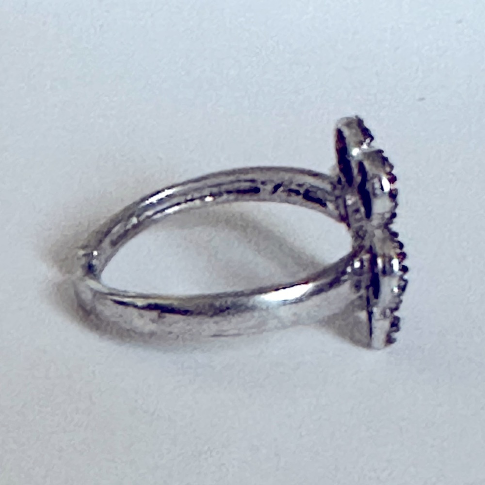 925 Silver ring cz stones flower cz stones - Picture 2 of 4